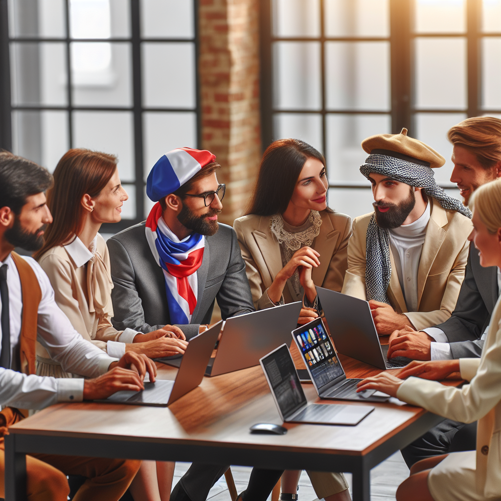 Un groupe de personnes discutant autour d'une table avec des ordinateurs portables.