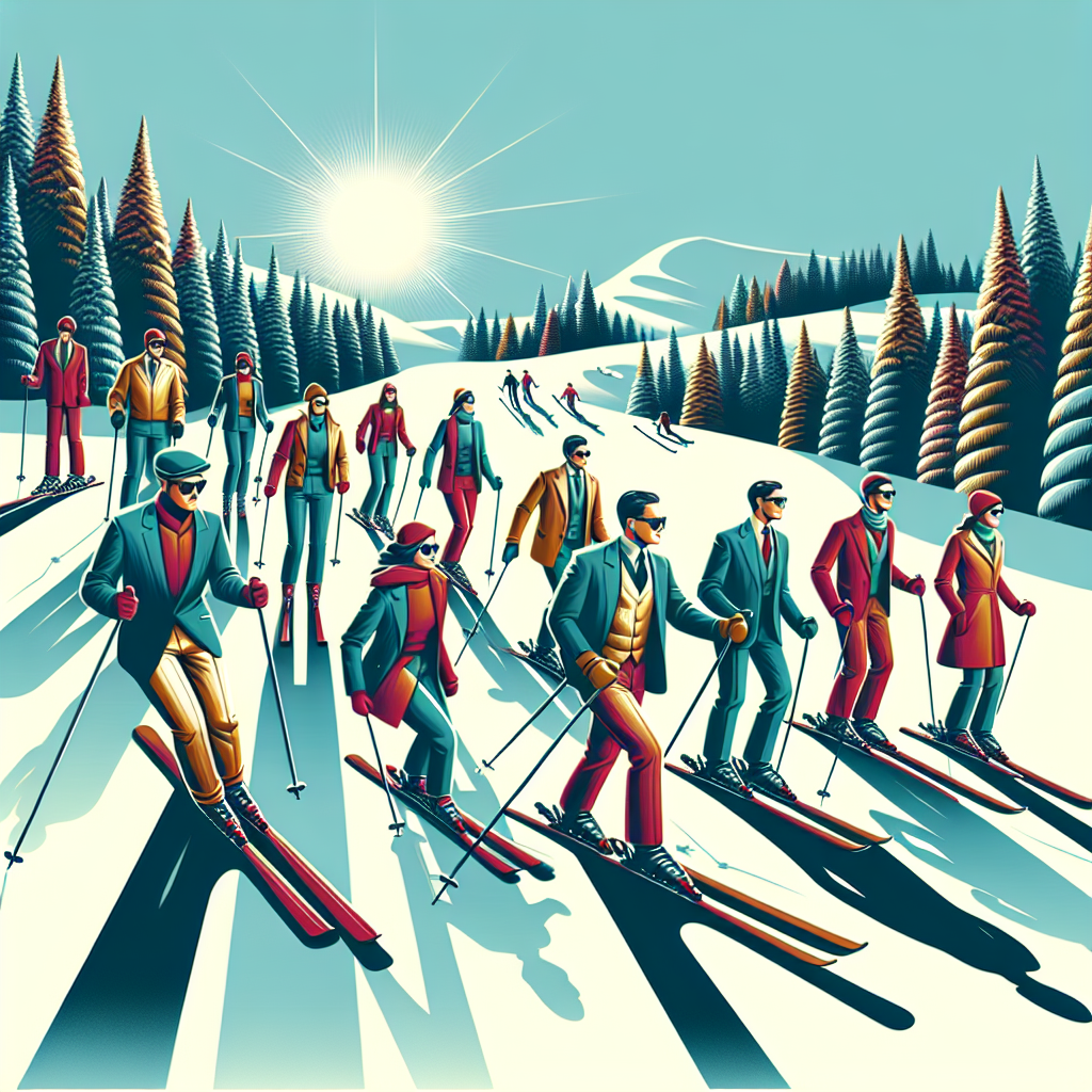 Un groupe de personnes en train de skier