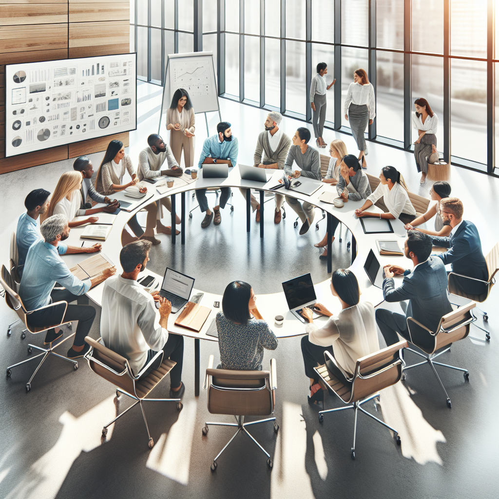 Un groupe de personnes travaillant ensemble dans un bureau moderne.