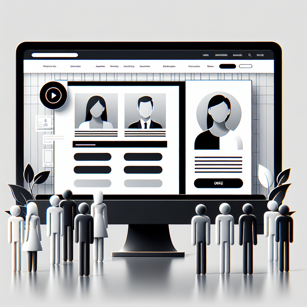 Un site web sur un écran d'ordinateur avec un design épuré et moderne.