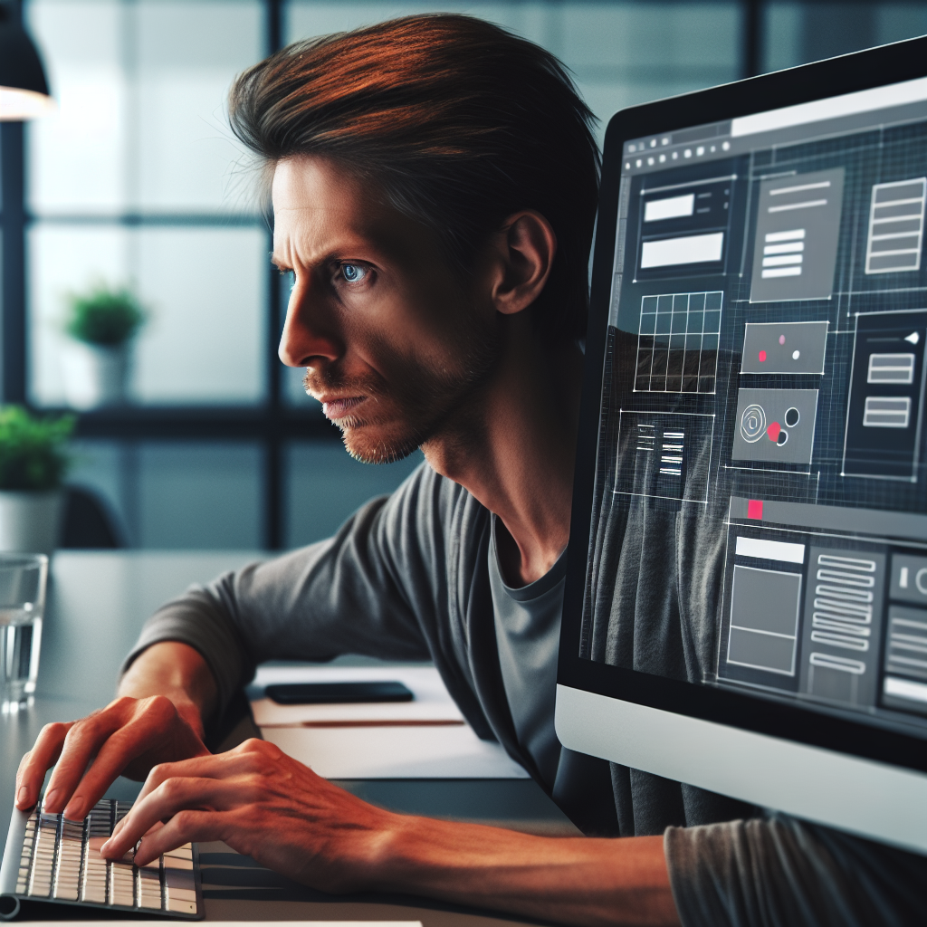 Un utilisateur créant un site web sur une plateforme no-code.