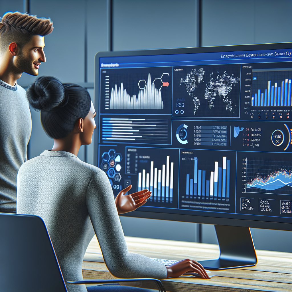 Graphiques et statistiques sur un écran d'ordinateur.