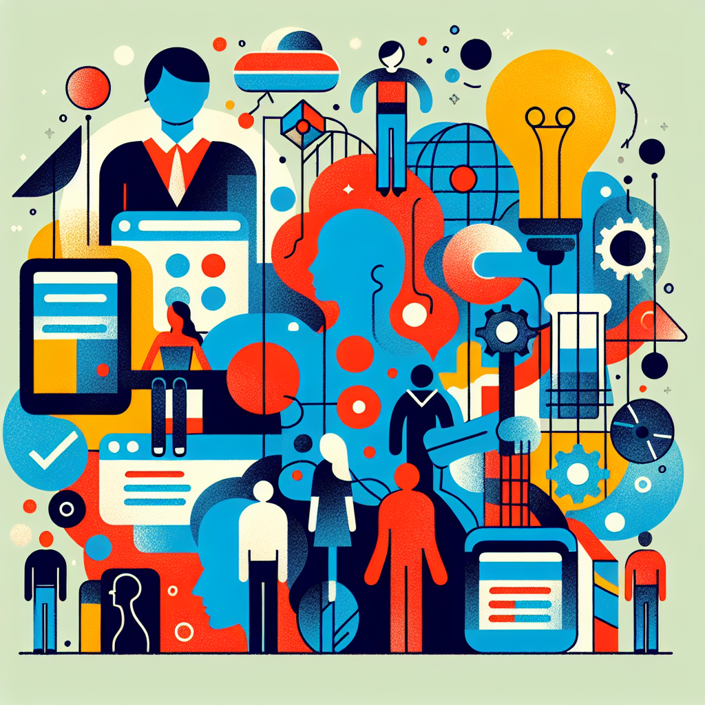 Illustration abstraite de différentes plateformes de création de sites web.