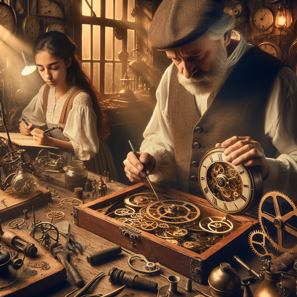 Image d'une horloge ancienne en cours de réparation.