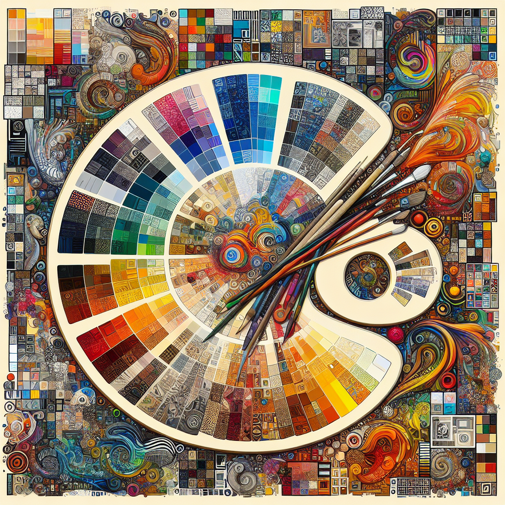 Palette de couleurs et échantillons de design graphique.