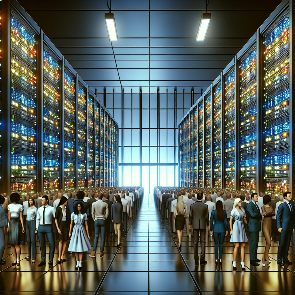 Un centre de données moderne avec des serveurs.