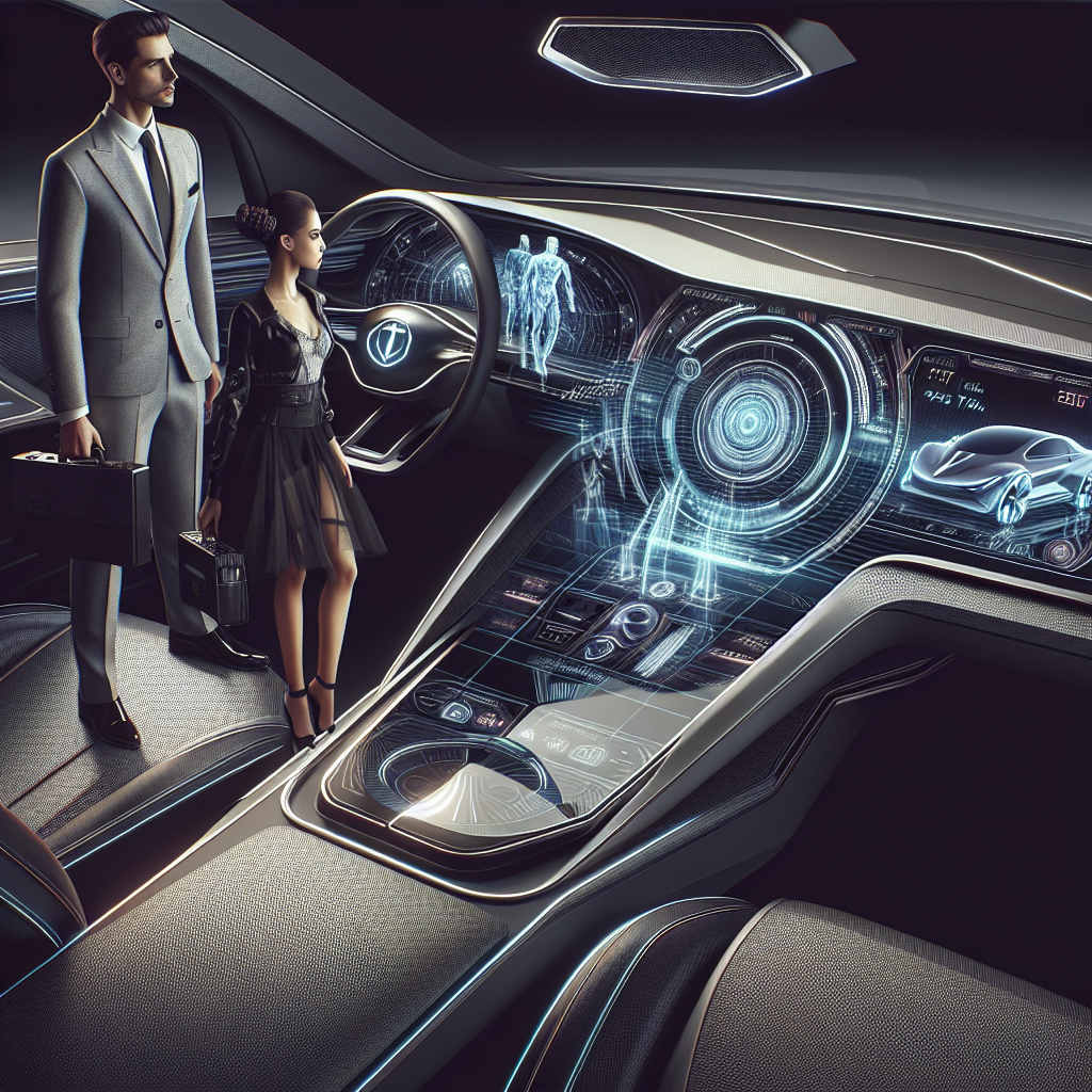 Un design futuriste de tableau de bord de voiture.