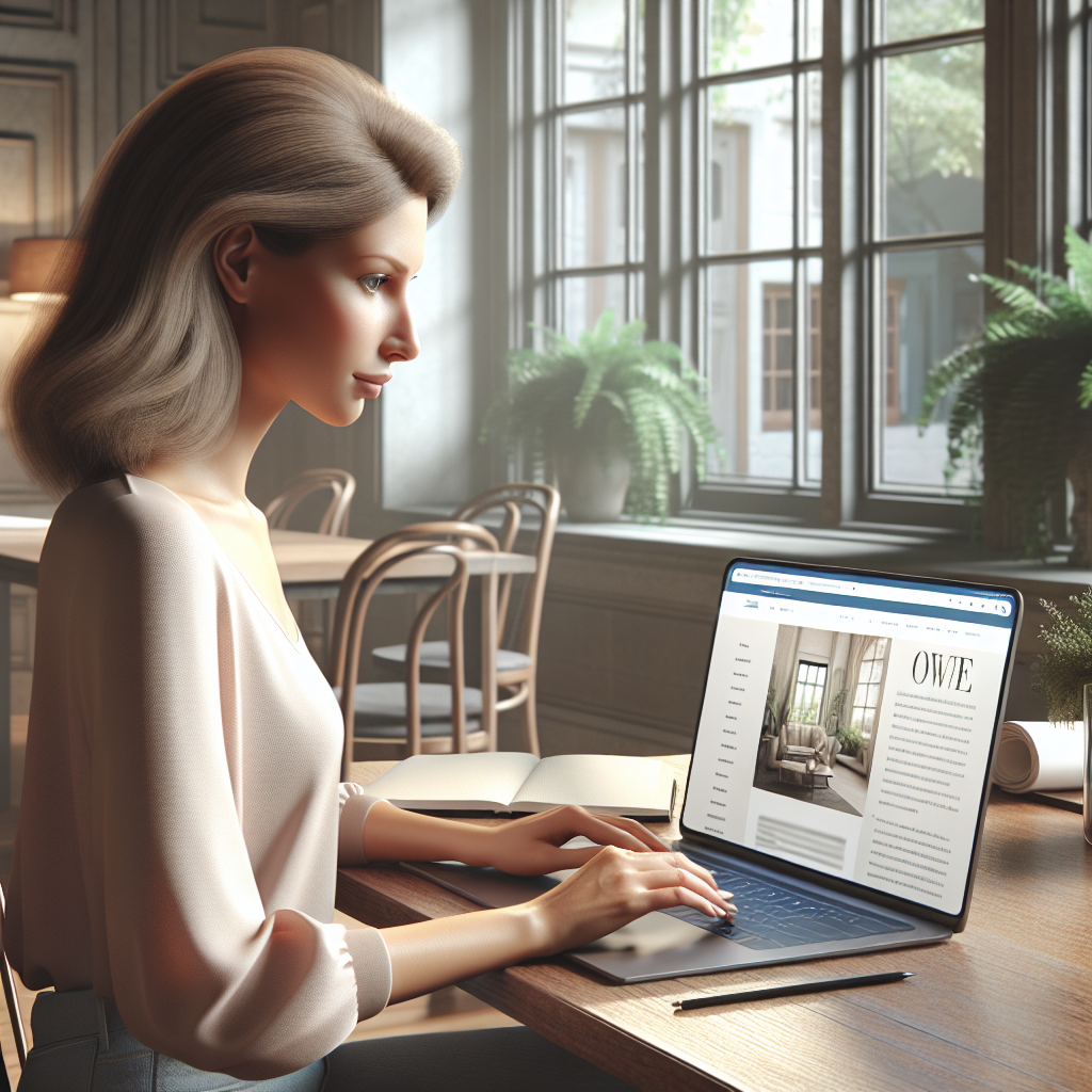 Un designer travaillant sur un ordinateur portable avec un site web affiché.