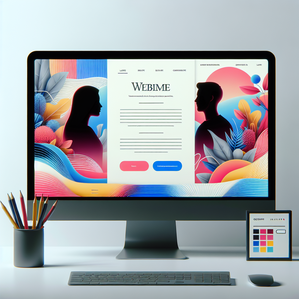 Un écran d'ordinateur affichant un site web moderne et coloré.