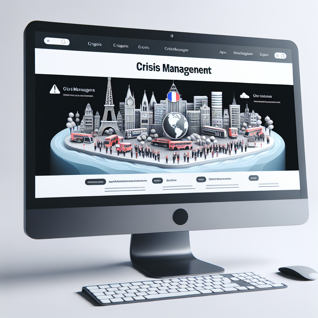 Un écran d'ordinateur affichant un site web de gestion de crise