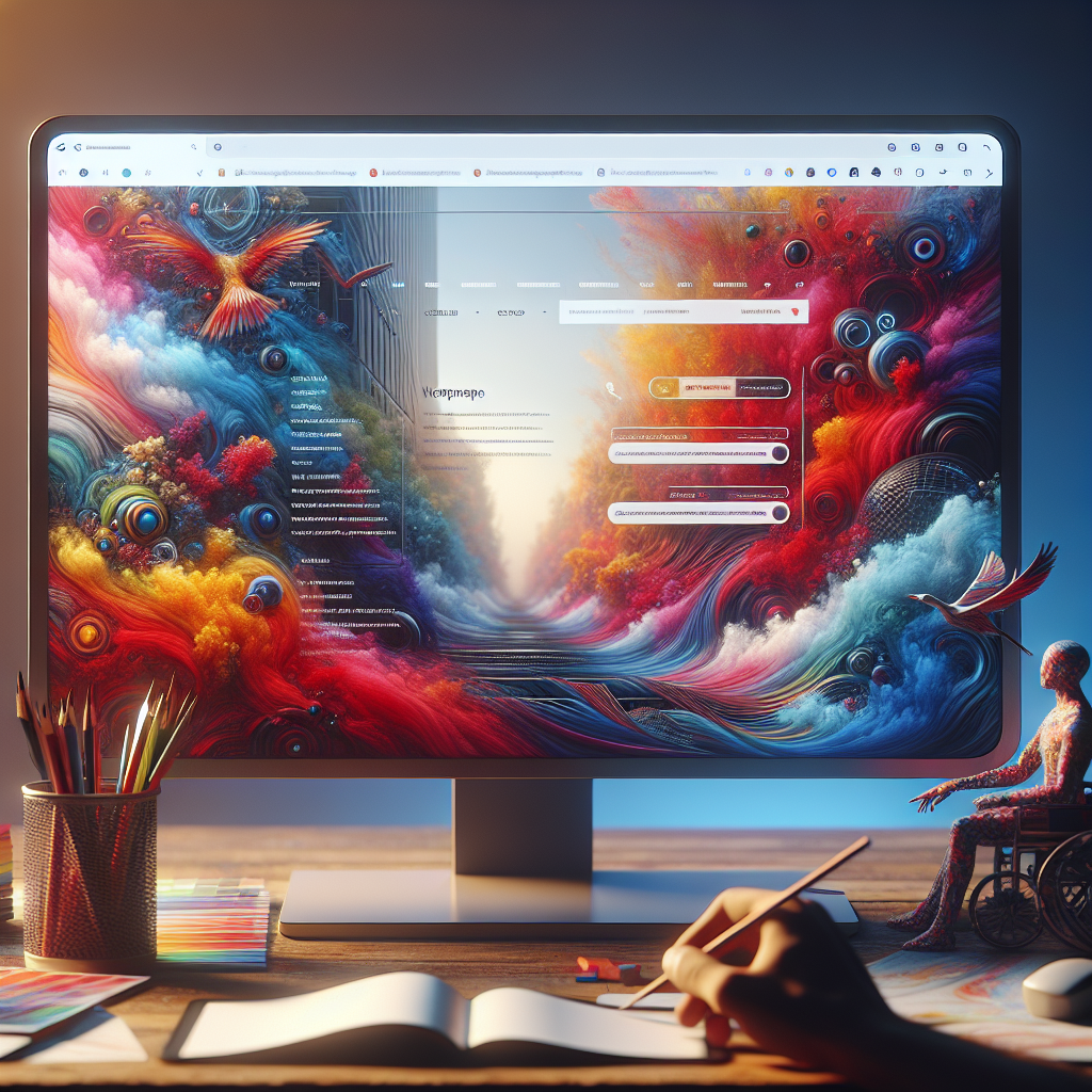 Un écran d'ordinateur affichant une page d'accueil colorée et bien structurée.