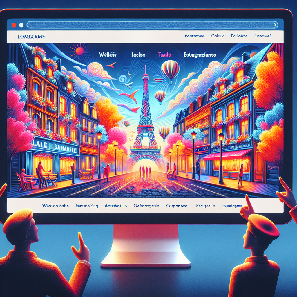 Un écran d'ordinateur affichant une page d'accueil colorée et attrayante.