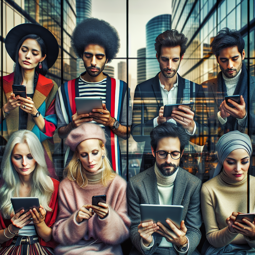 Un groupe diversifié de personnes utilisant des appareils technologiques.