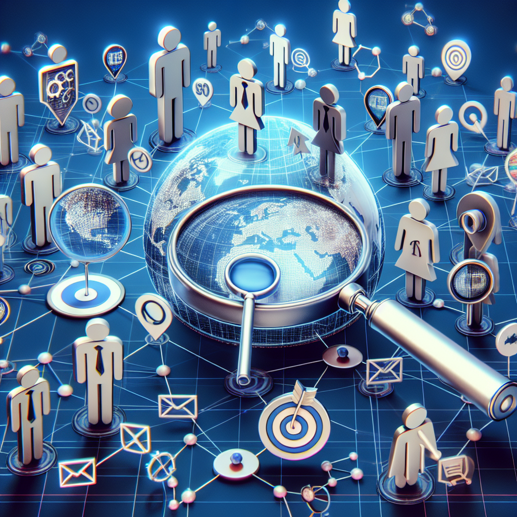 Un paysage numérique avec des icônes de SEO.