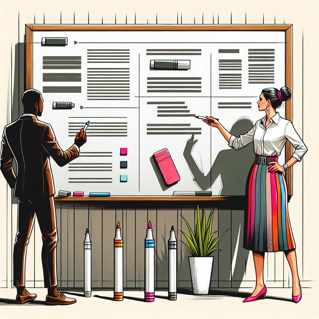 Un tableau blanc avec des objectifs de site web écrits.