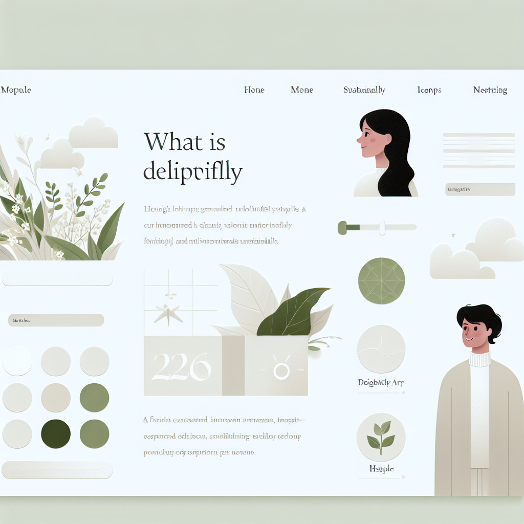 Exemple de design web minimaliste et écologique.