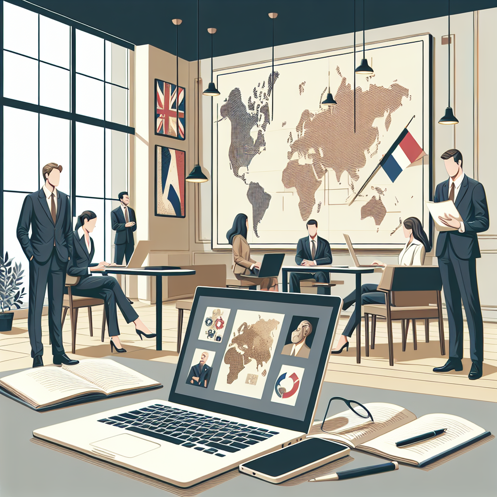 Un bureau moderne avec un ordinateur portable ouvert et des notes de mise à jour.