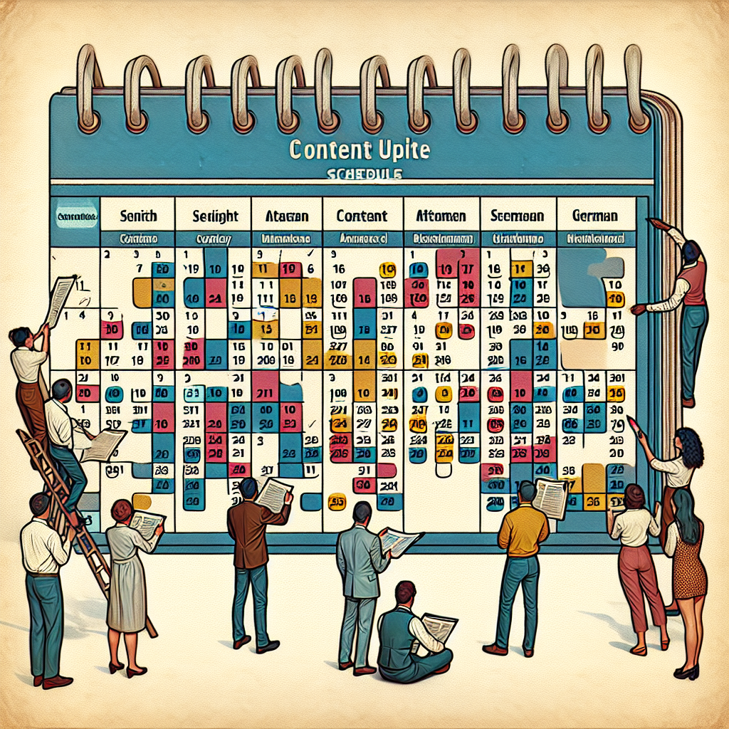 Un calendrier de mise à jour de contenu.