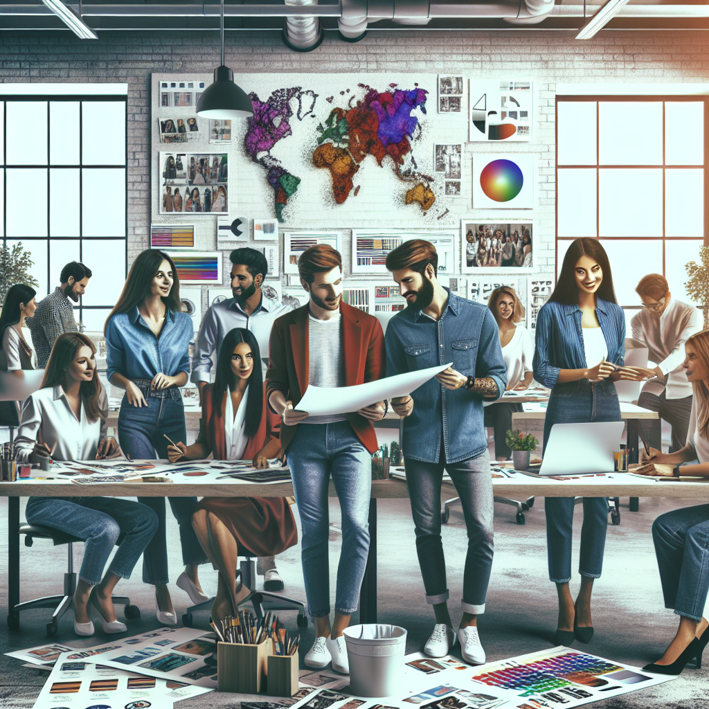 Un designer travaillant sur un croquis de site web avec des couleurs vives.