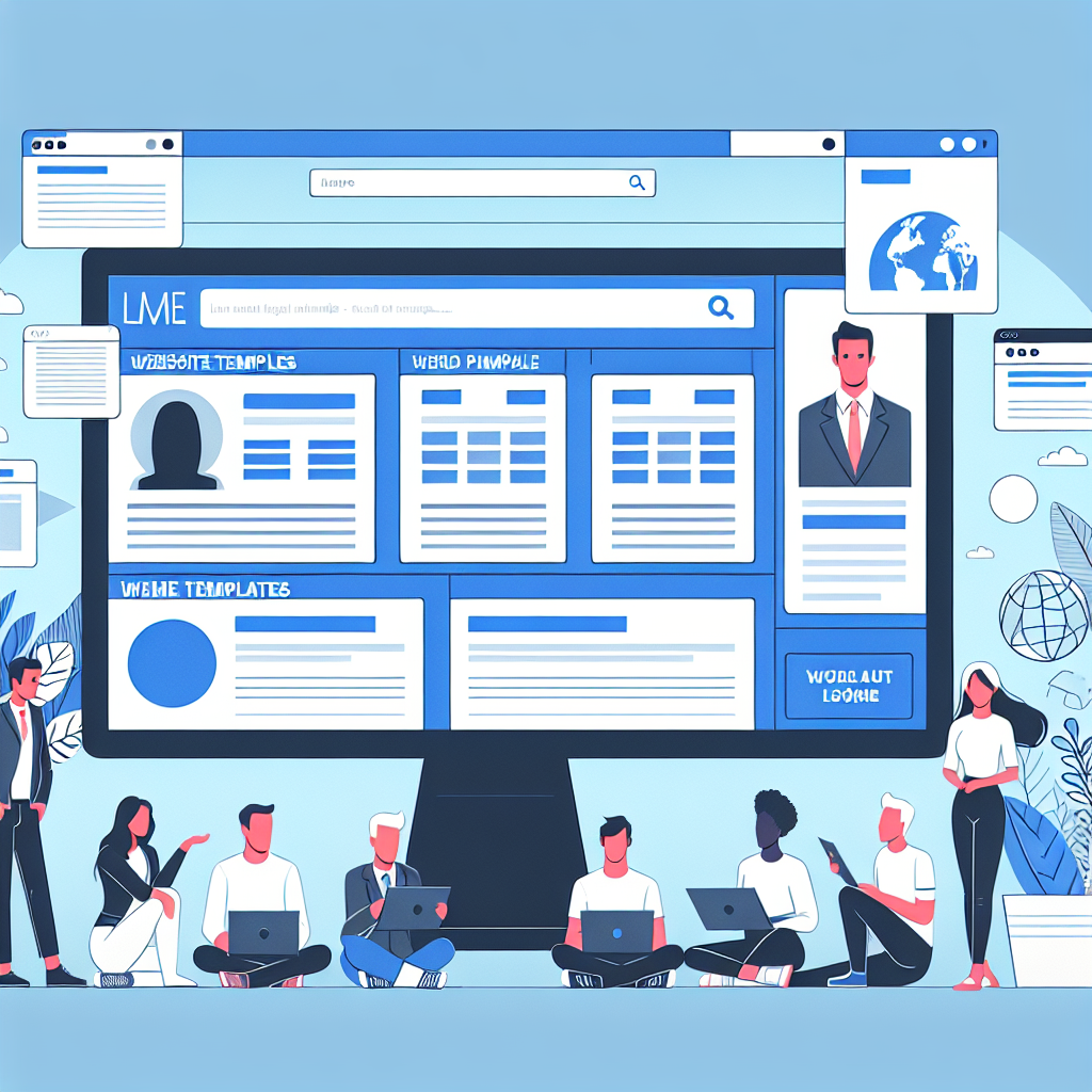 Un écran d'ordinateur affichant divers templates de sites web.