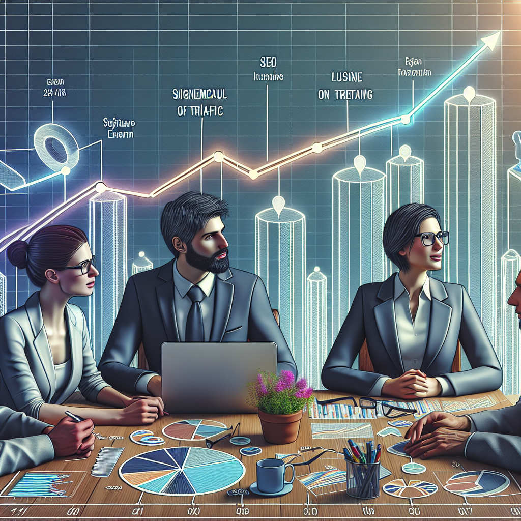 Un graphique montrant l'augmentation du trafic web grâce au SEO.