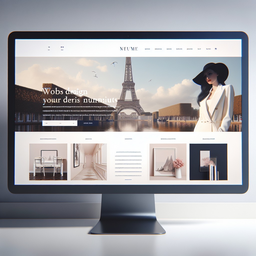 Un site web moderne et épuré sur un écran d'ordinateur.