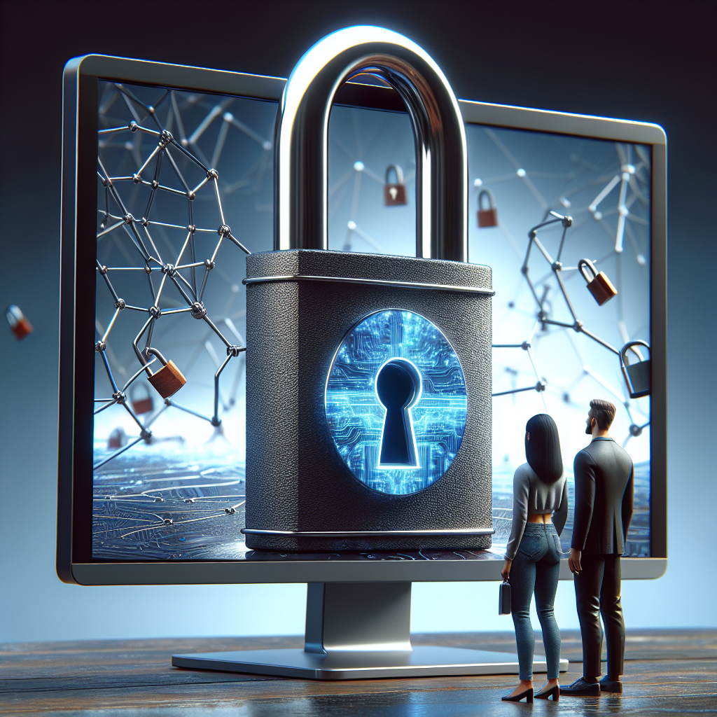 Une image symbolisant la sécurité en ligne, comme un cadenas sur un écran.