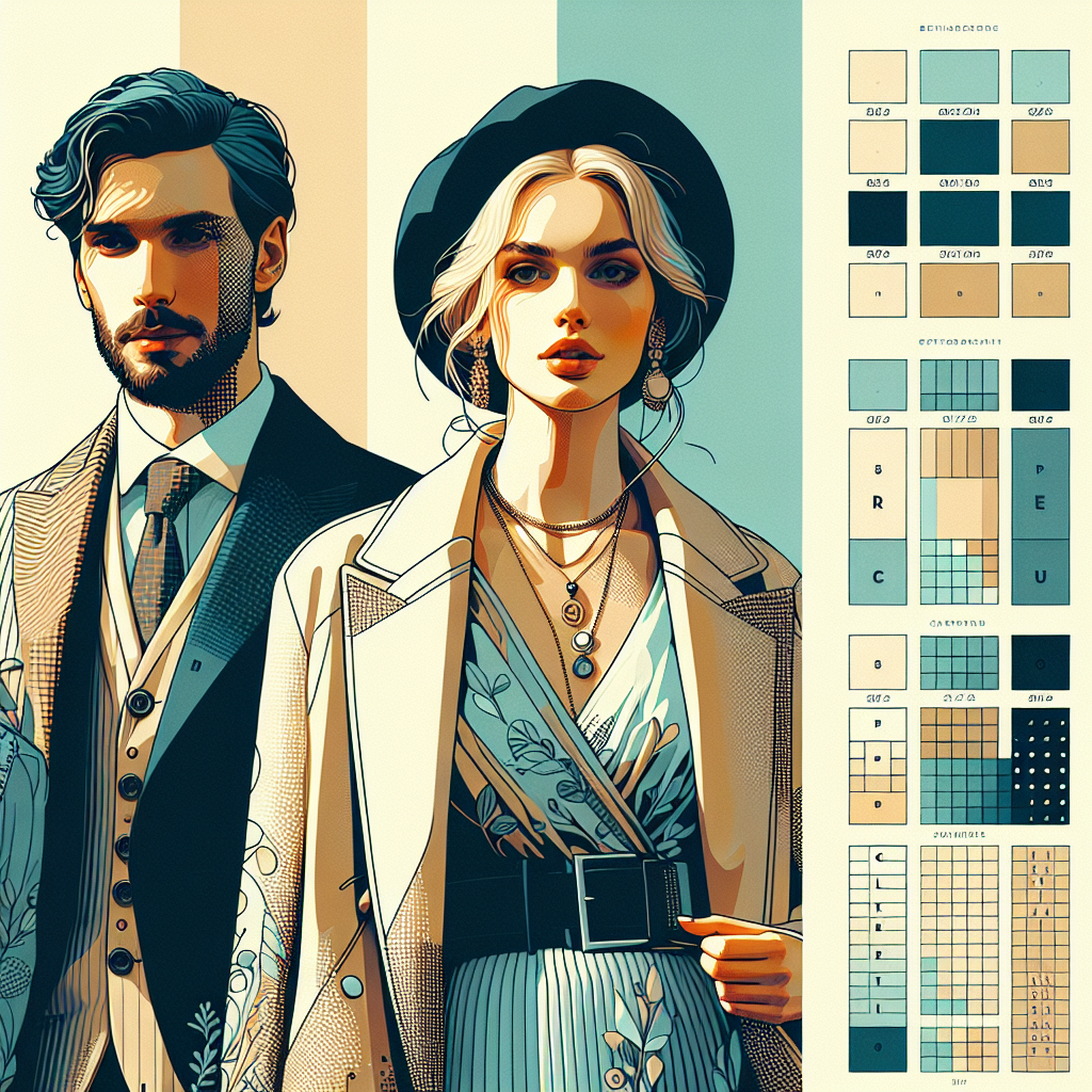 Une palette de couleurs élégante et des échantillons de typographies.