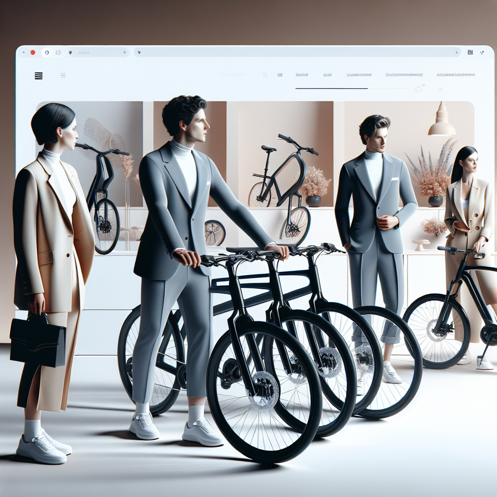 Capture d'écran artistique d'un site web de vélo électrique.