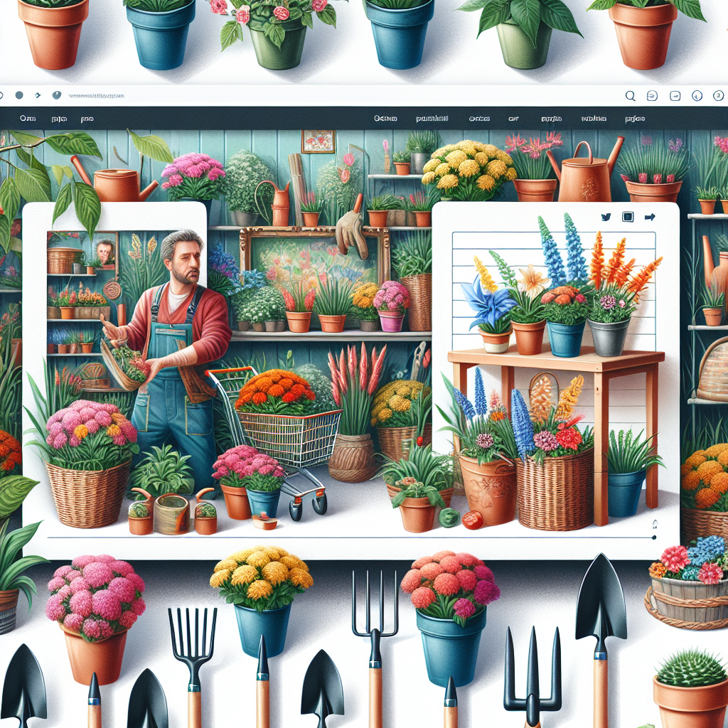 Capture d'écran d'un site de jardinage avec un design attrayant.