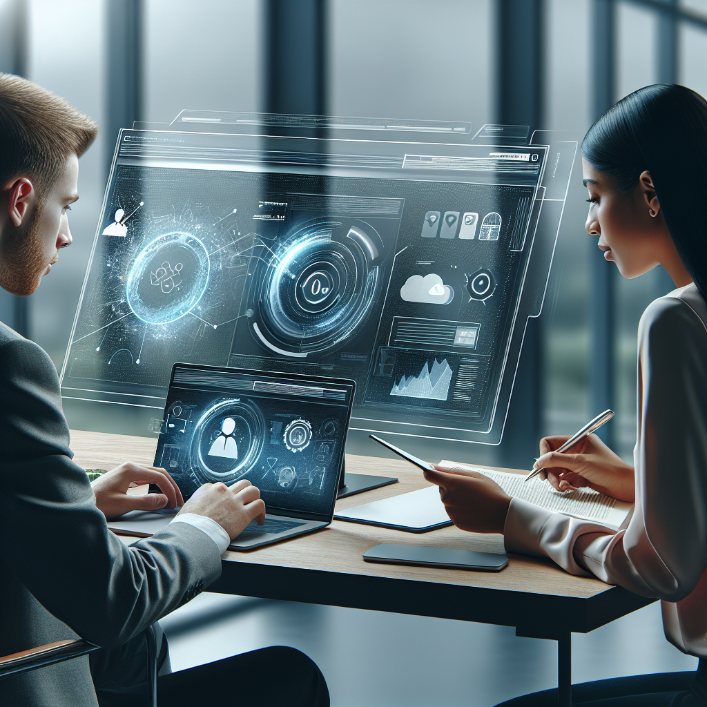 Illustration d'une interface utilisateur intuitive sur un ordinateur portable.