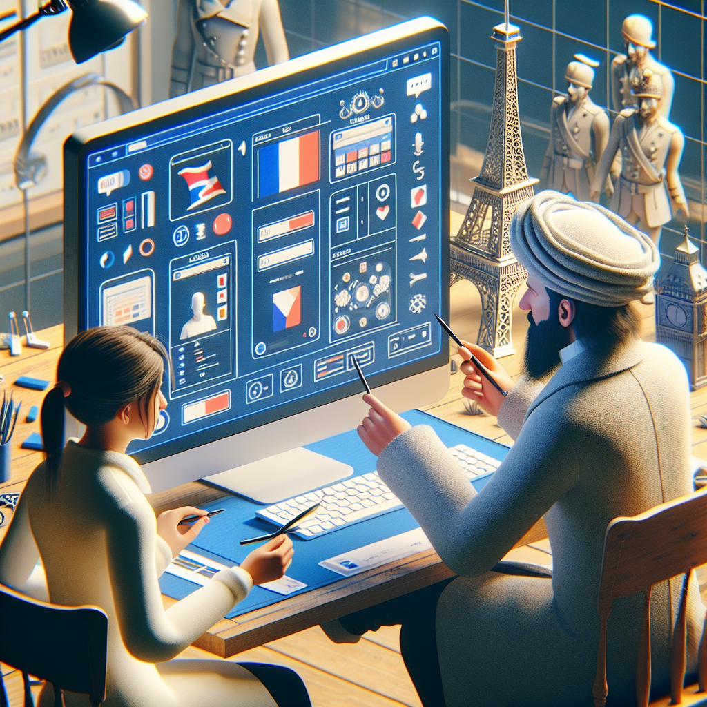 Image d'un écran d'ordinateur affichant une interface de création de site web.