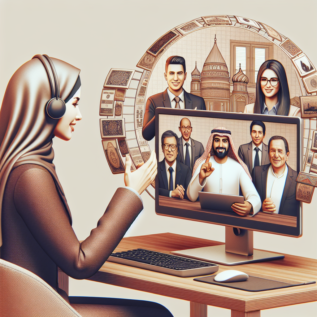 Un entrepreneur discutant avec des clients en ligne via un ordinateur.