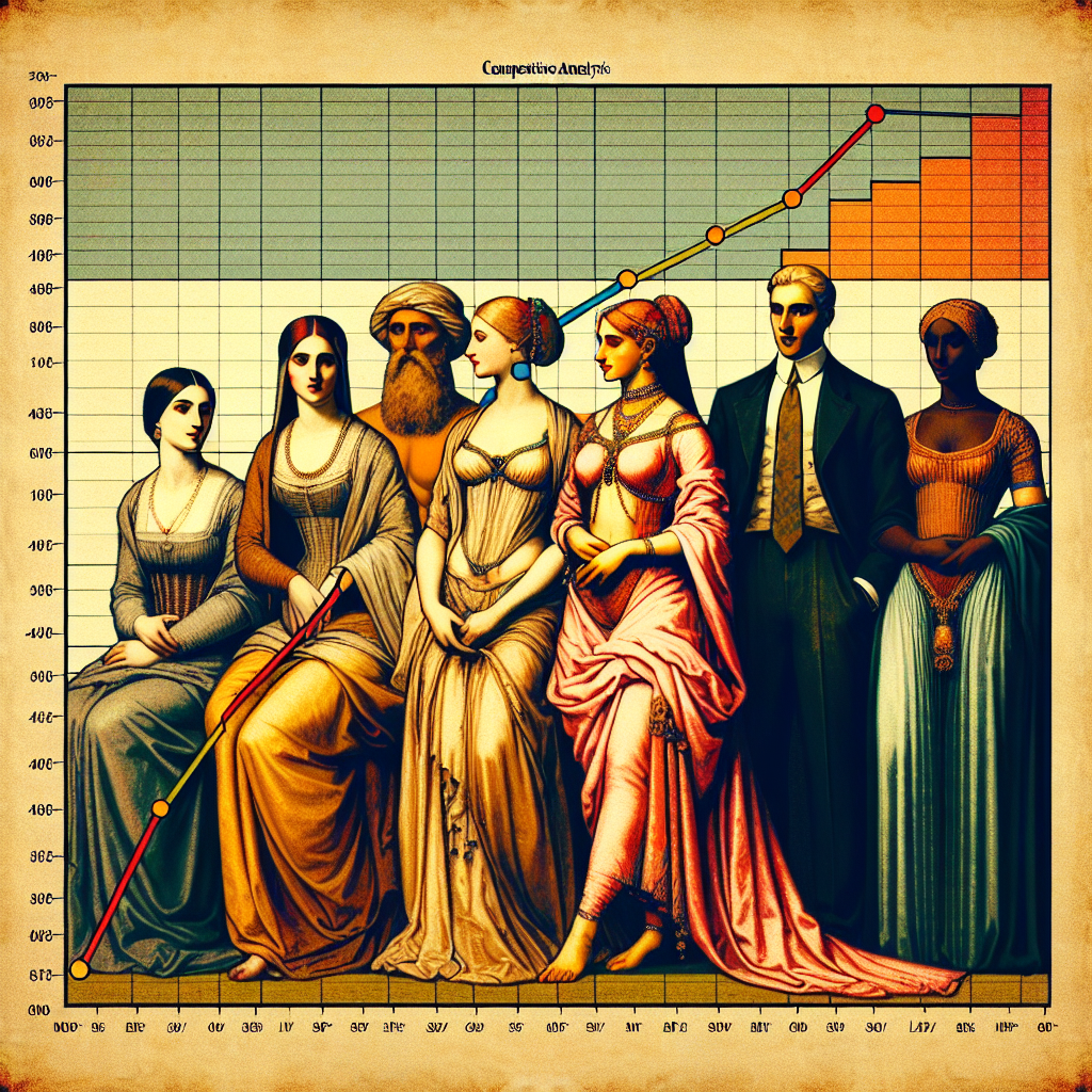 Un graphique comparatif illustrant l'analyse de la concurrence.