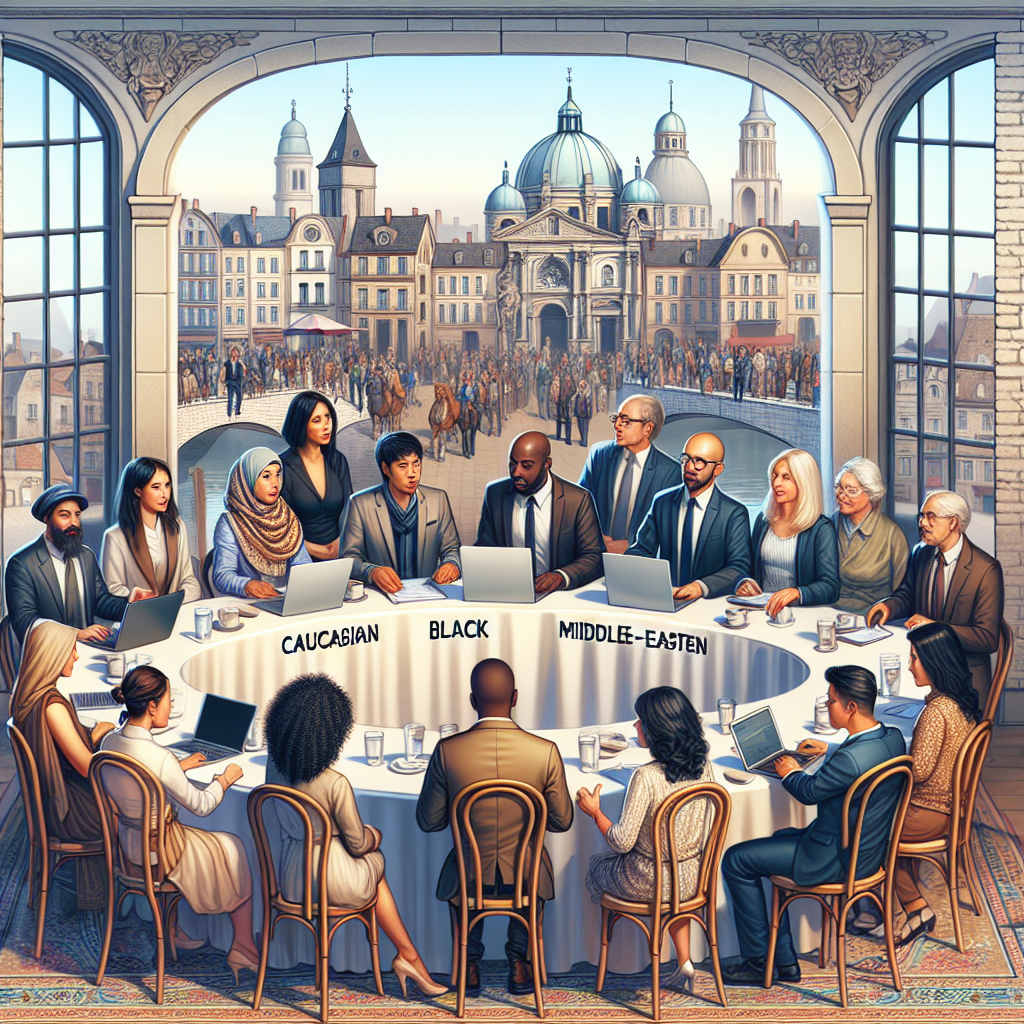 Un groupe de personnes discutant autour d'une table avec des ordinateurs portables.