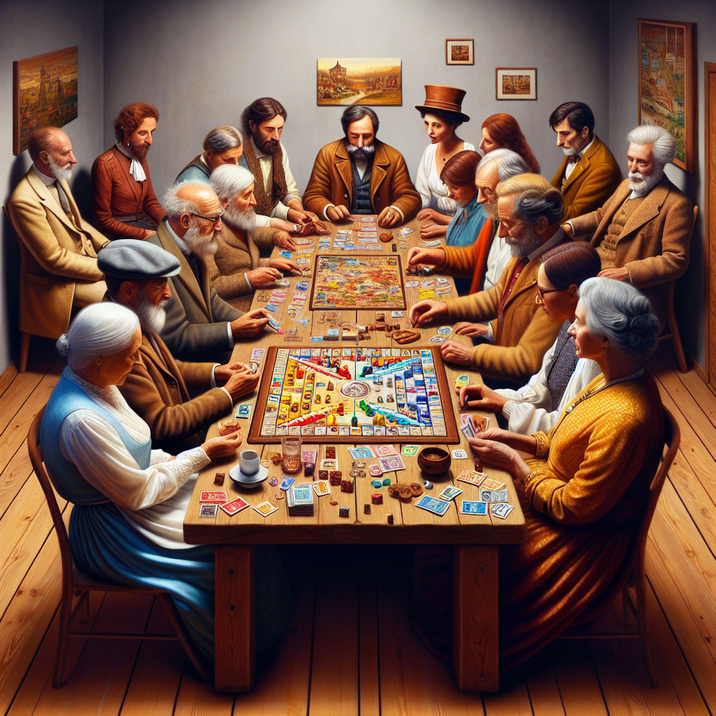 Un groupe de personnes jouant à des jeux de société autour d'une table.