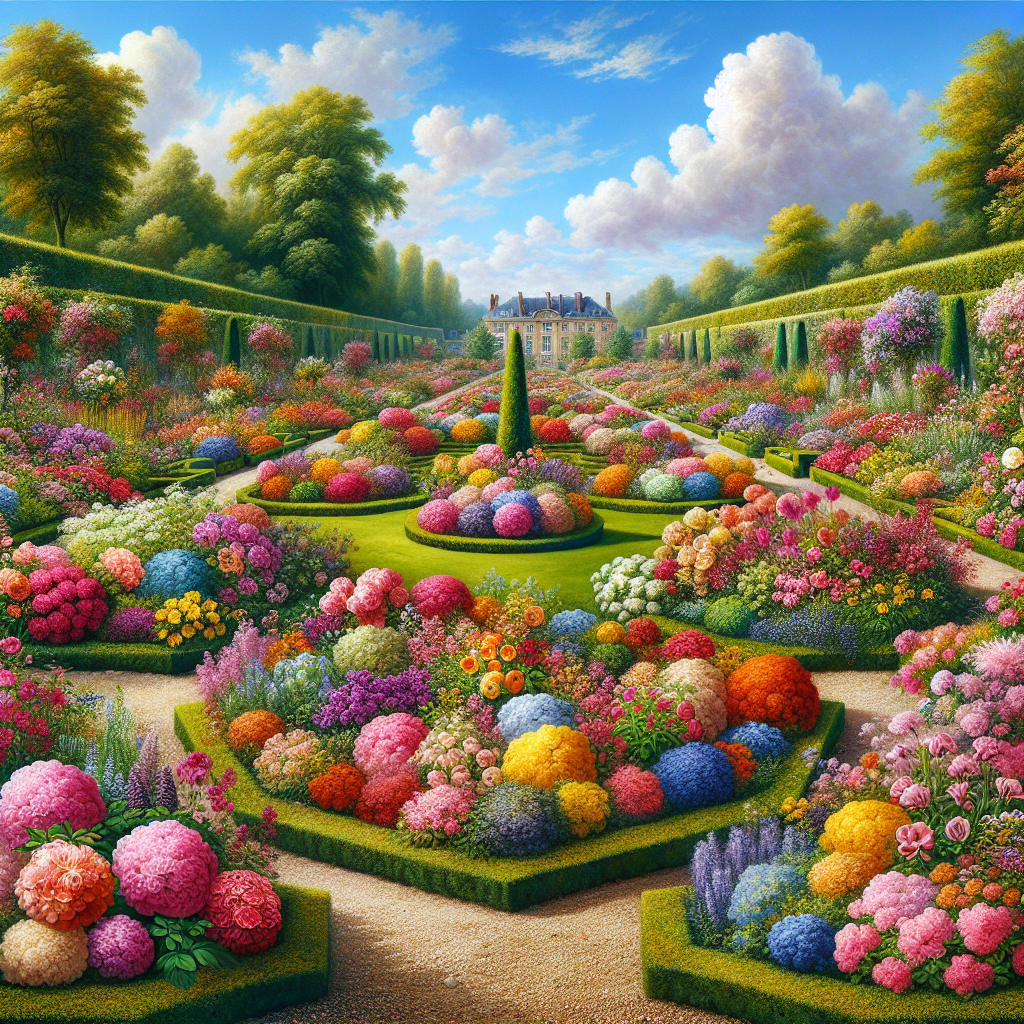 Un jardin bien entretenu avec des fleurs colorées.