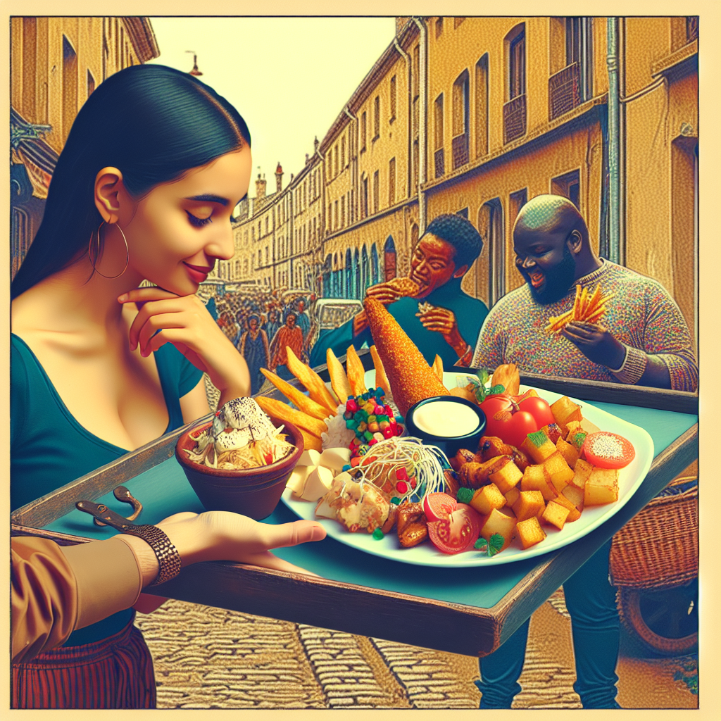 Un plat de street food appétissant bien présenté.