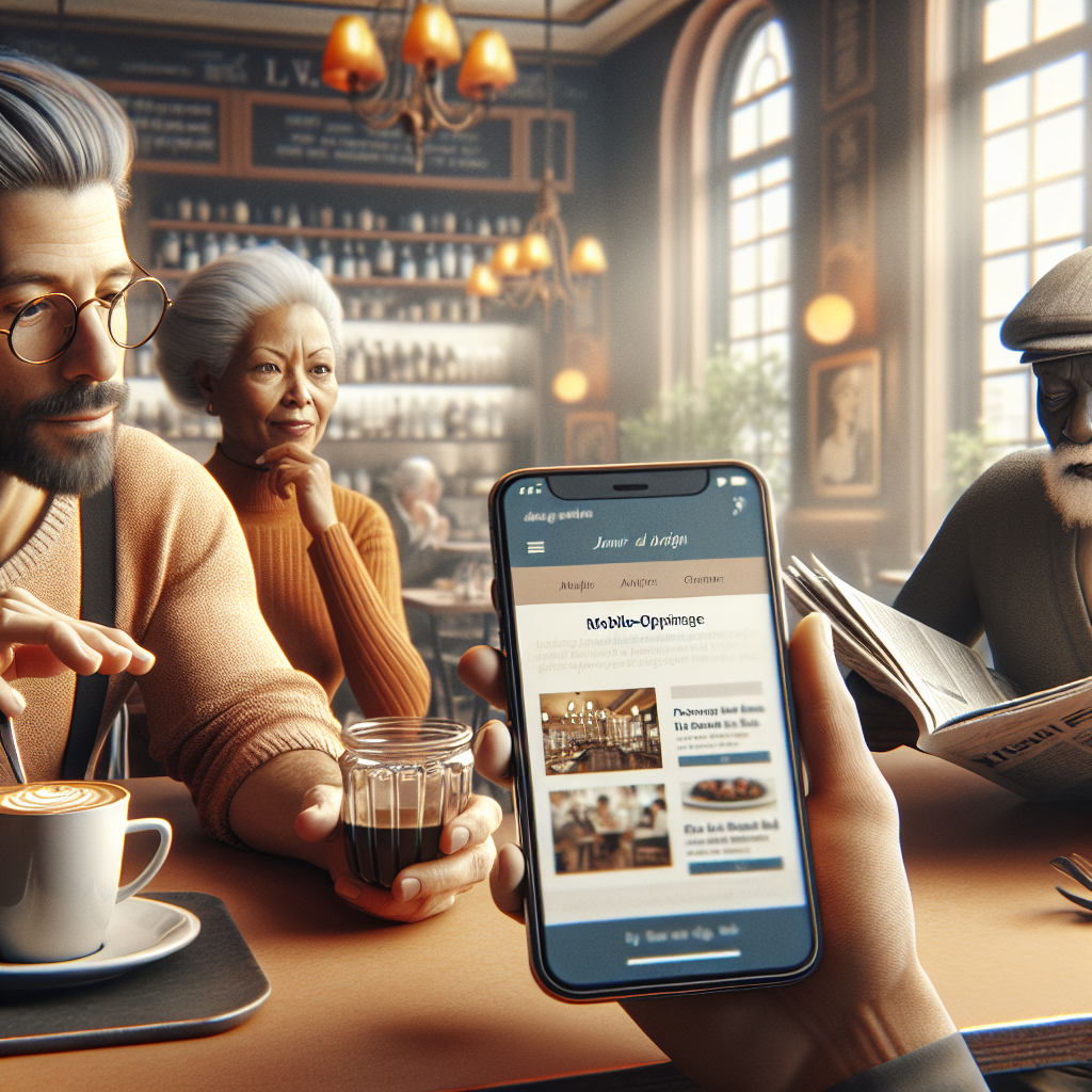 Un smartphone affichant un site web optimisé pour mobile.