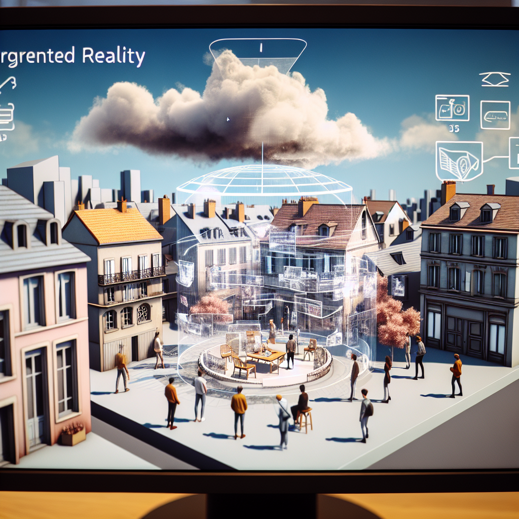 Capture d'écran artistique d'une démonstration AR sur un site.