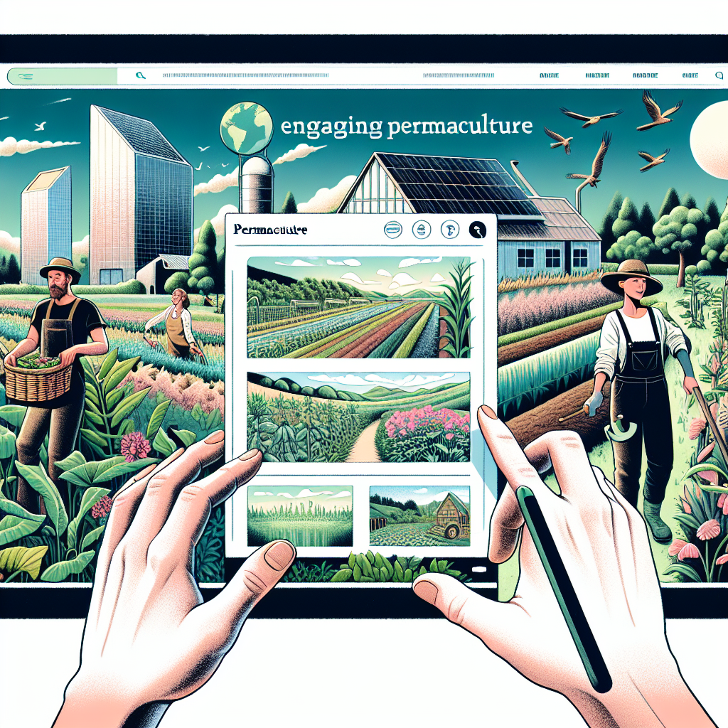 Capture d'écran d'un site de permaculture avec du contenu engageant.