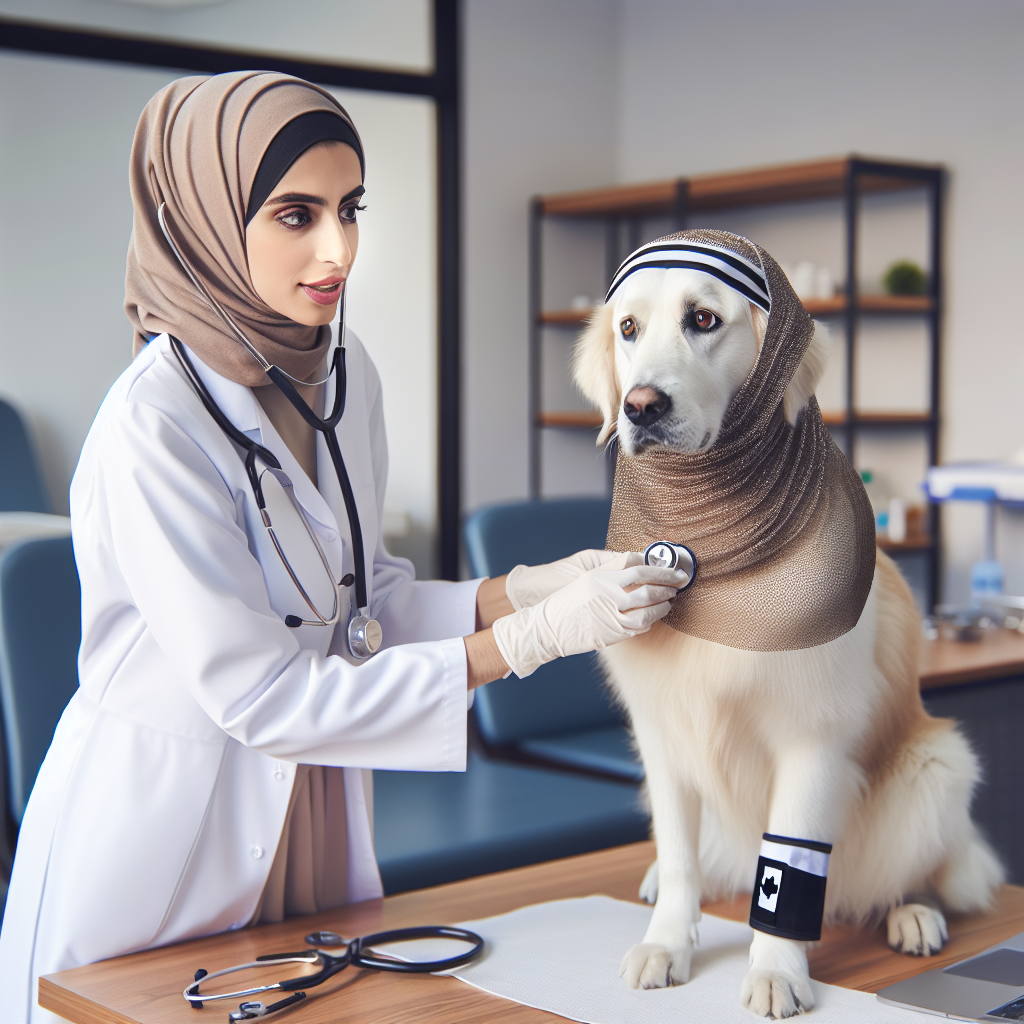 Image d'un vétérinaire en action avec un animal