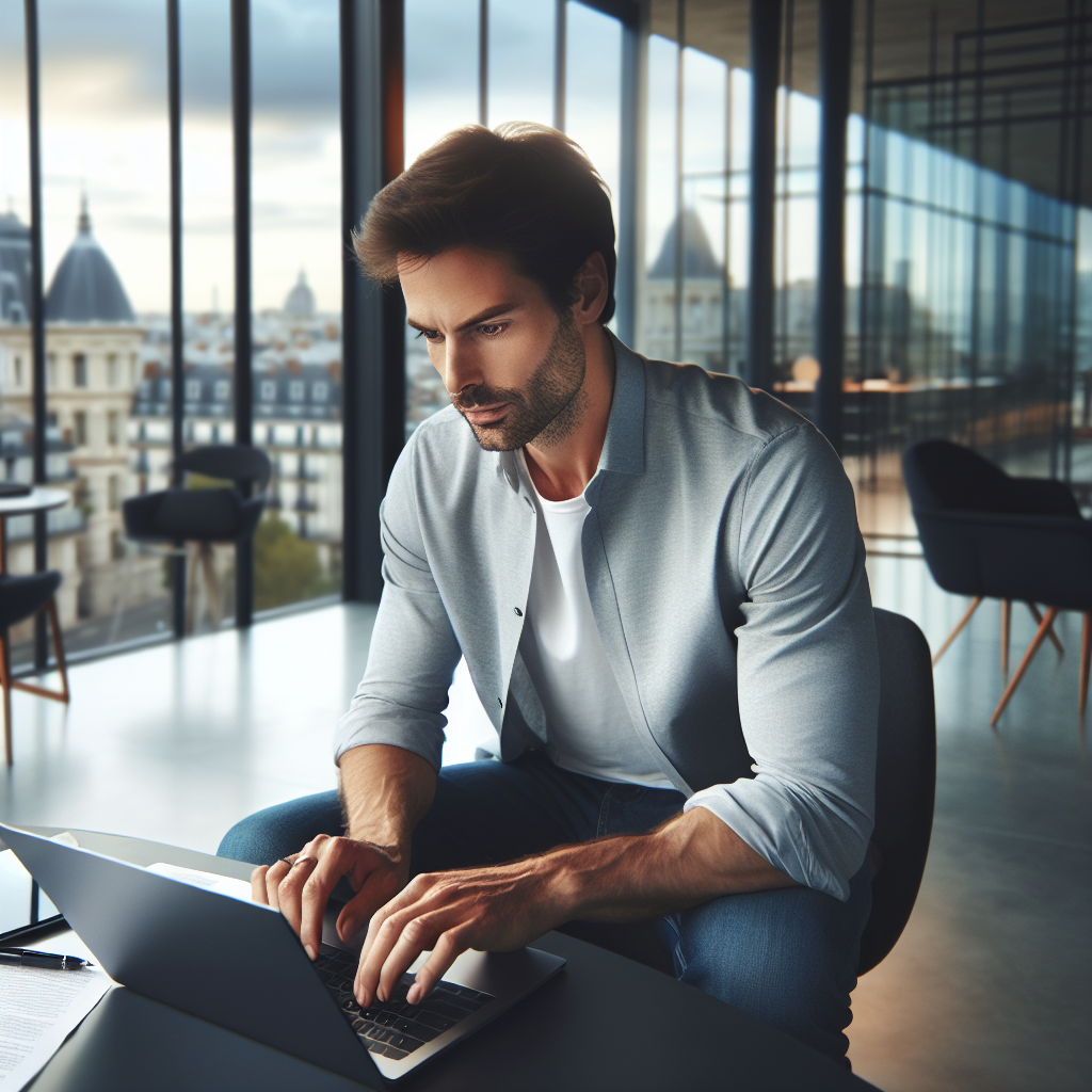 Personne utilisant un ordinateur portable pour gérer des campagnes sur les réseaux sociaux.