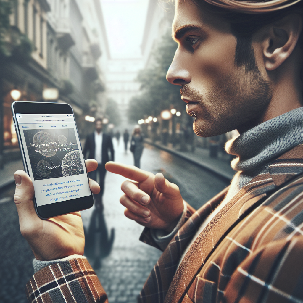 Personne utilisant un smartphone pour naviguer sur un site web.