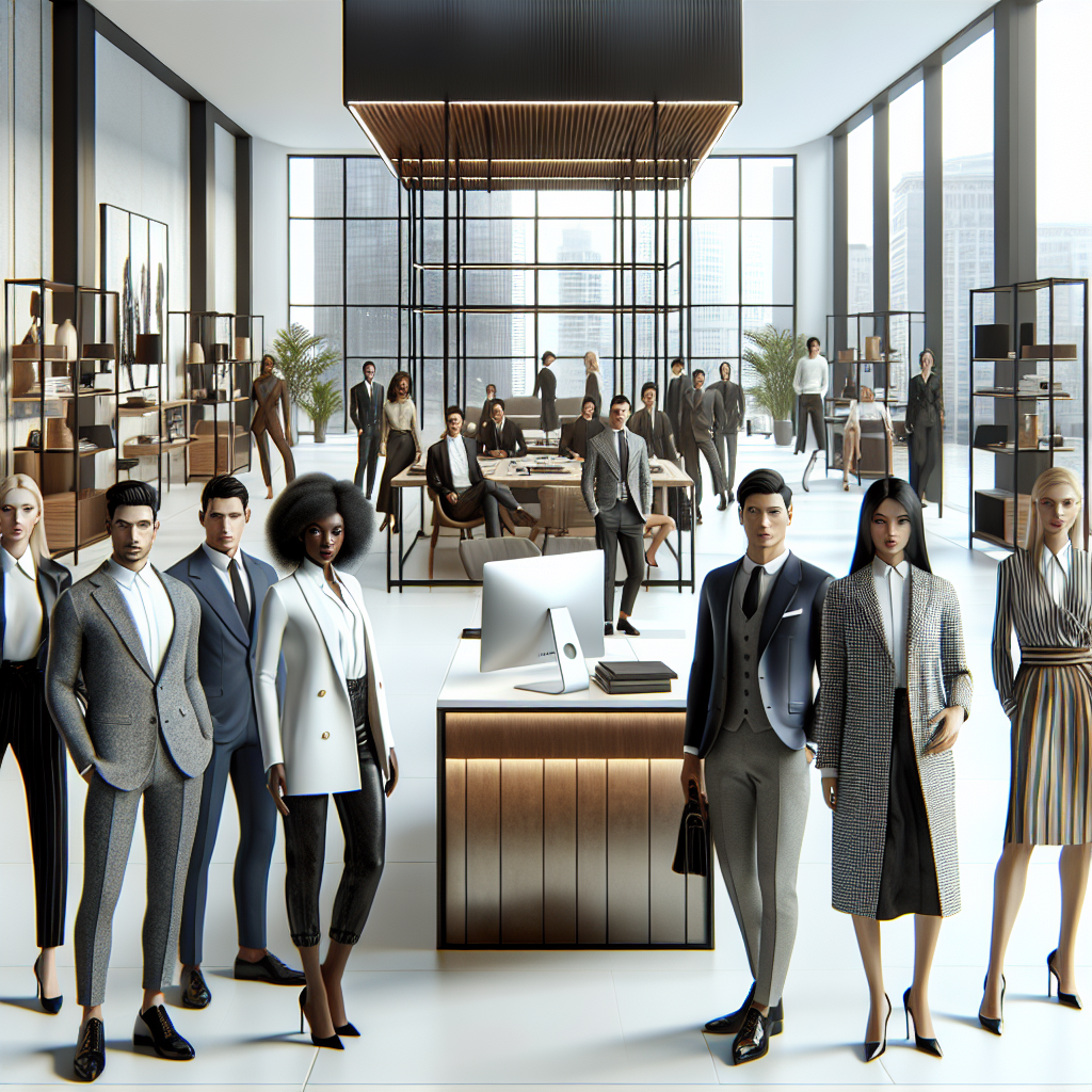 Un bureau moderne avec des éléments de design élégants.