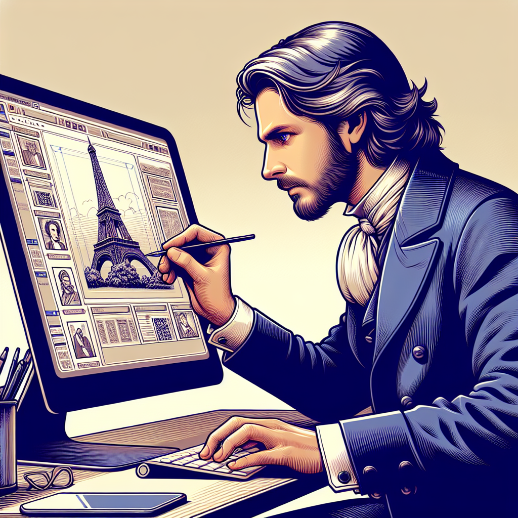 Un designer travaillant sur une interface utilisateur sur un ordinateur.