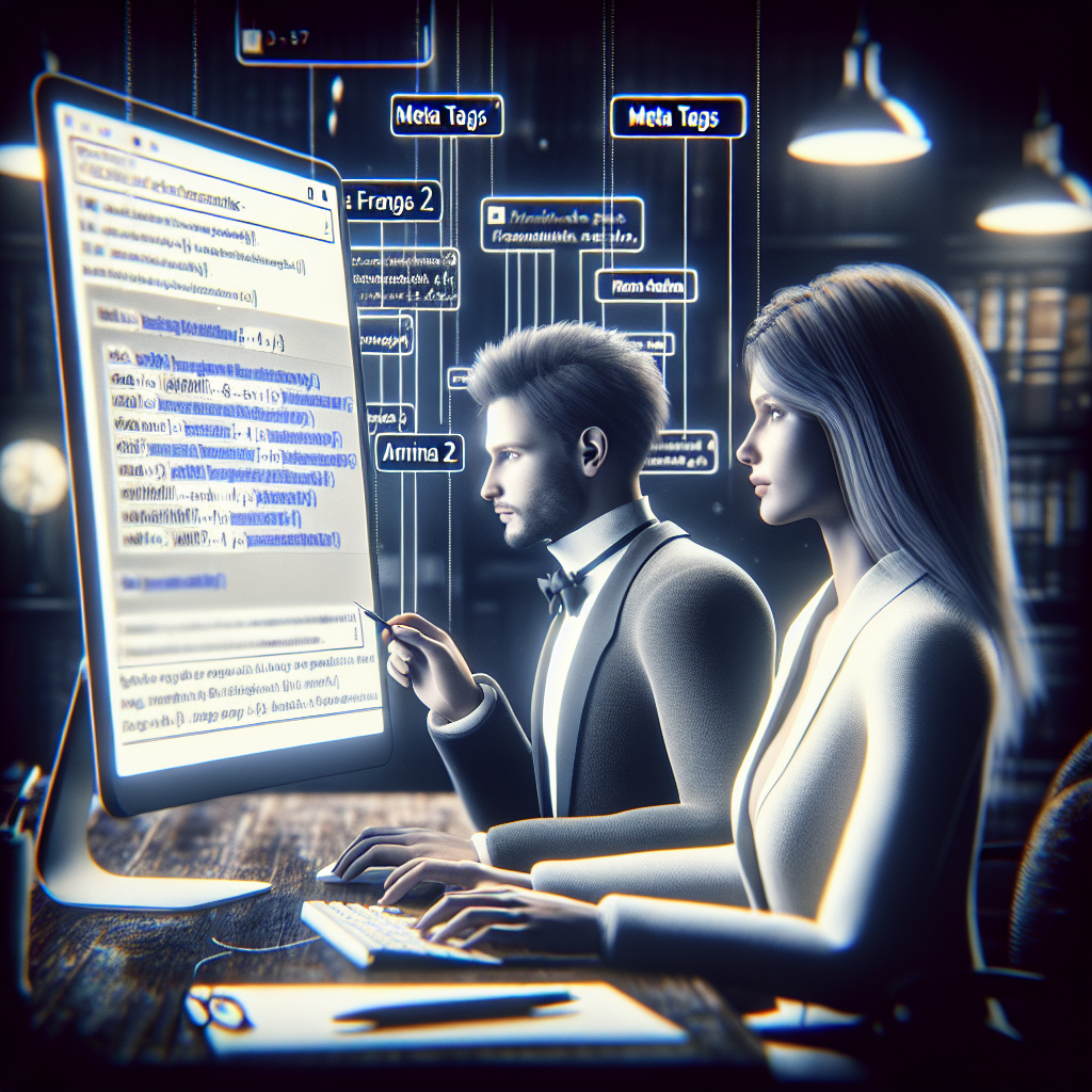 Un écran d'ordinateur affichant des balises Meta et des rich snippets.