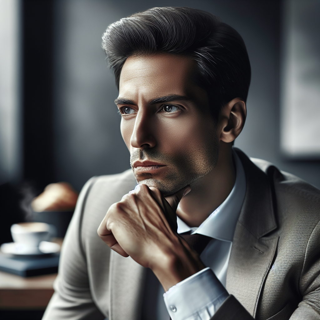 Un entrepreneur réfléchissant aux objectifs de son entreprise.