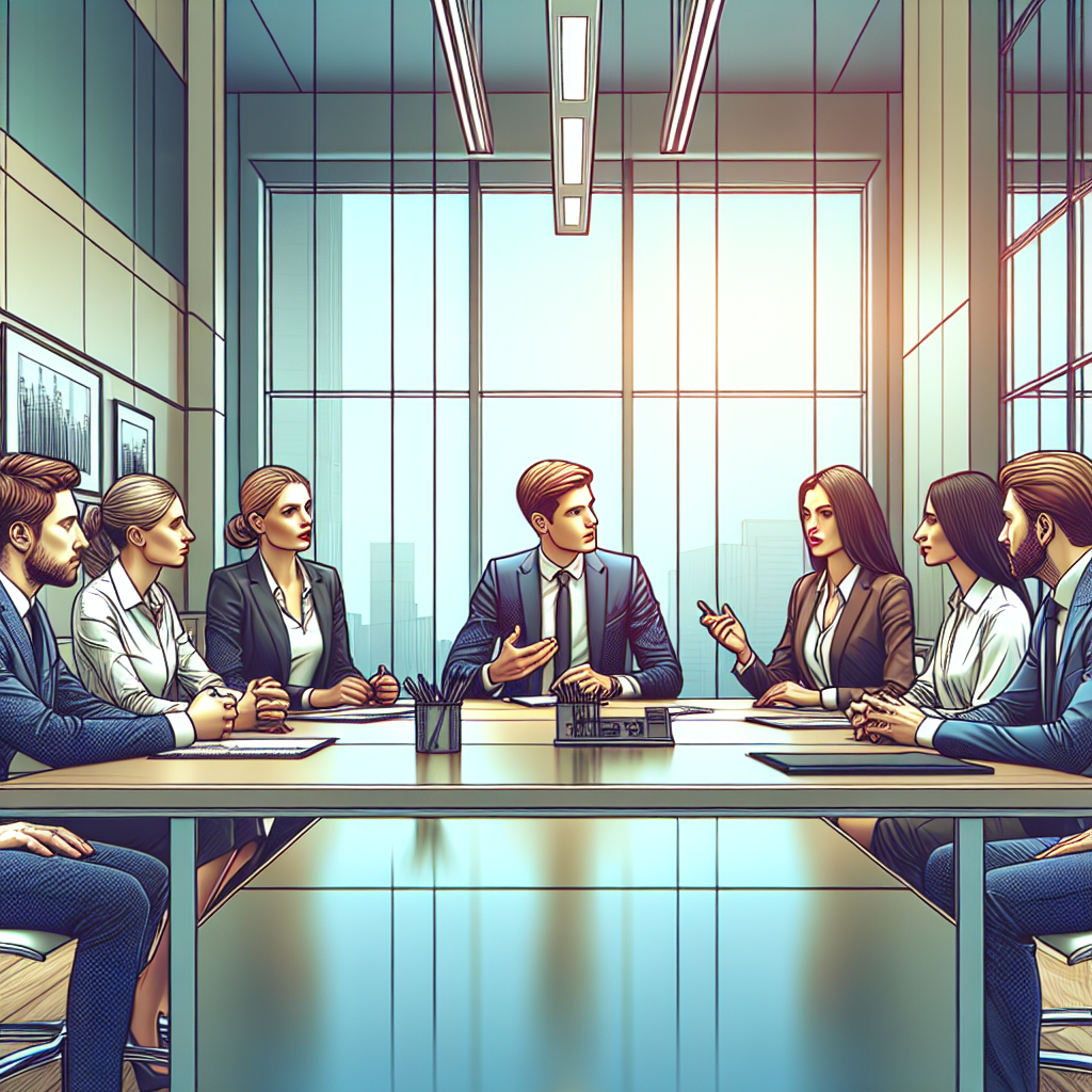 Un groupe de personnes discutant autour d'une table de conférence.