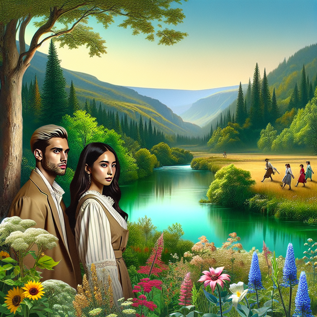 Un paysage naturel avec des éléments écologiques symbolisant la nature.